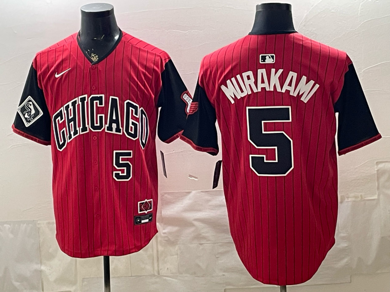 Men Chicago White Sox #5 Murakami red Nike MLB 2026 jersey 051901